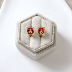 Kolczyki dziecięce misie brązowe emaliowane