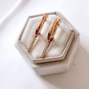 Kolczyki wiszące patyczki cyrkonie