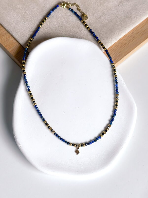 Kolekcja PREMIUM naszyjnik choker lapis lazuli turmalin - obrazek 3