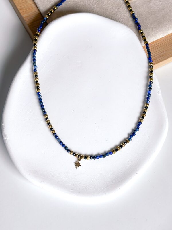 Kolekcja PREMIUM naszyjnik choker lapis lazuli turmalin