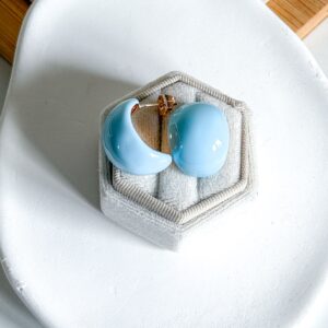 Kolczyki bomby emaliowane niebieskie