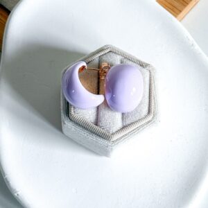 Kolczyki bomby emaliowane liliowe