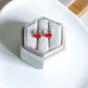 Kolczyki wisienki małe emaliowane