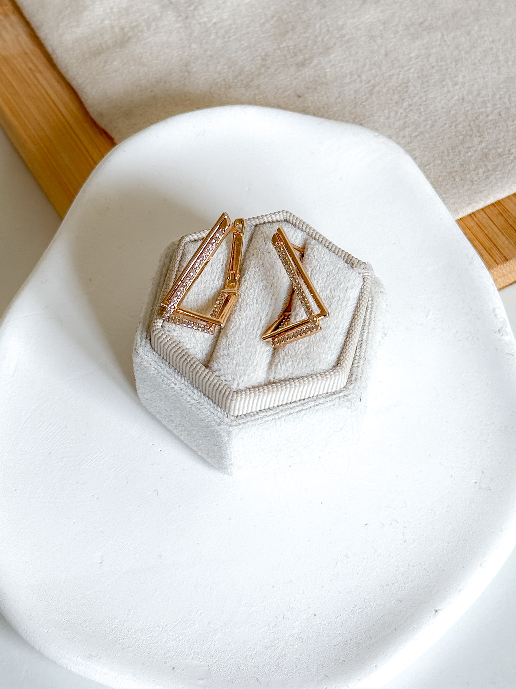 Kolczyki geometryczne cyrkonie - obrazek 2