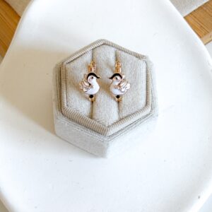 Kolczyki dziecięce łabędzie emaliowane