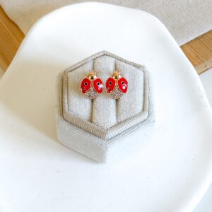 Kolczyki dziecięce biedronki emaliowane większe