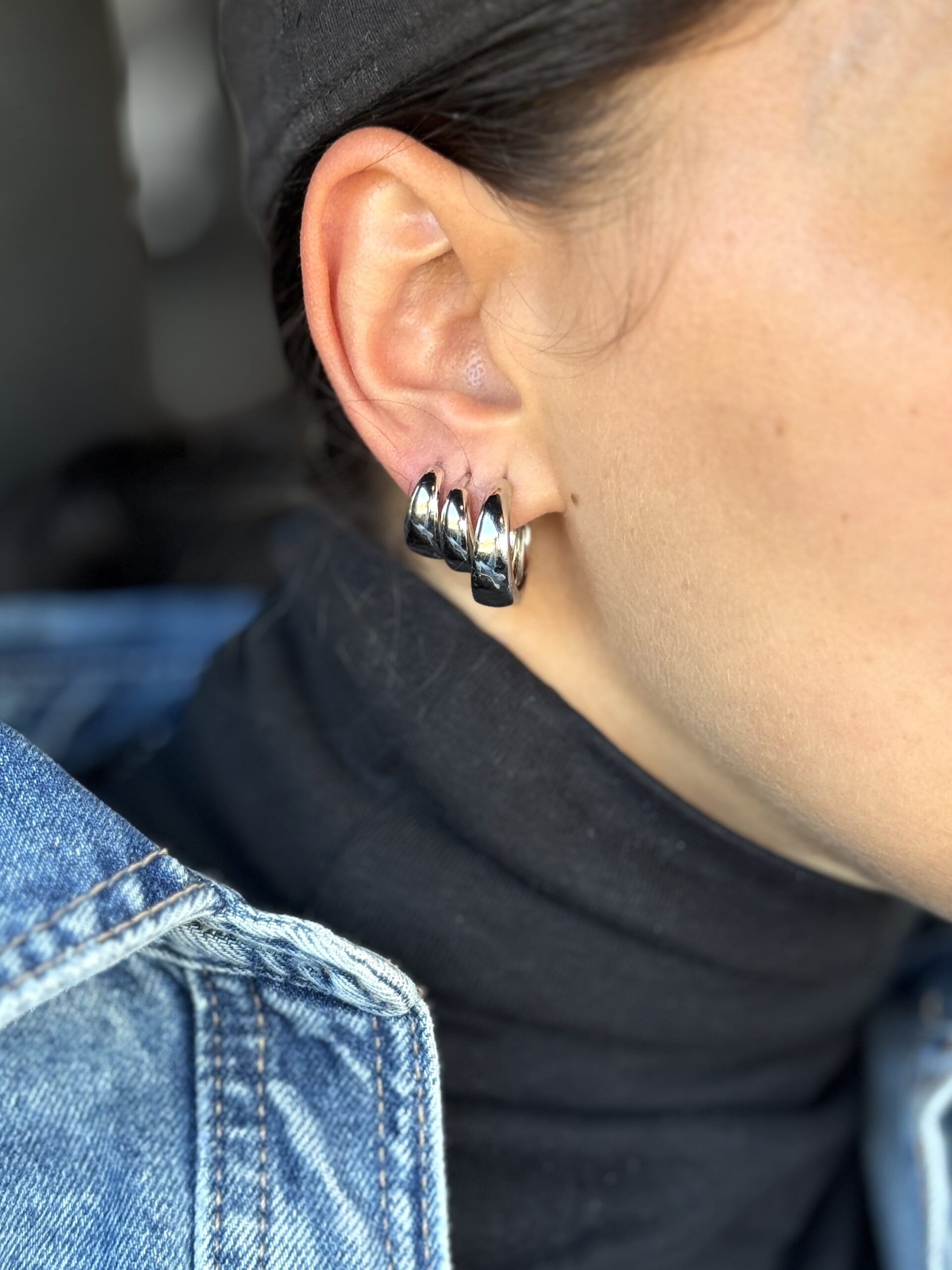 Kolczyki HIT sezonu koszyczki gładkie w kolorze srebrnym - obrazek 3