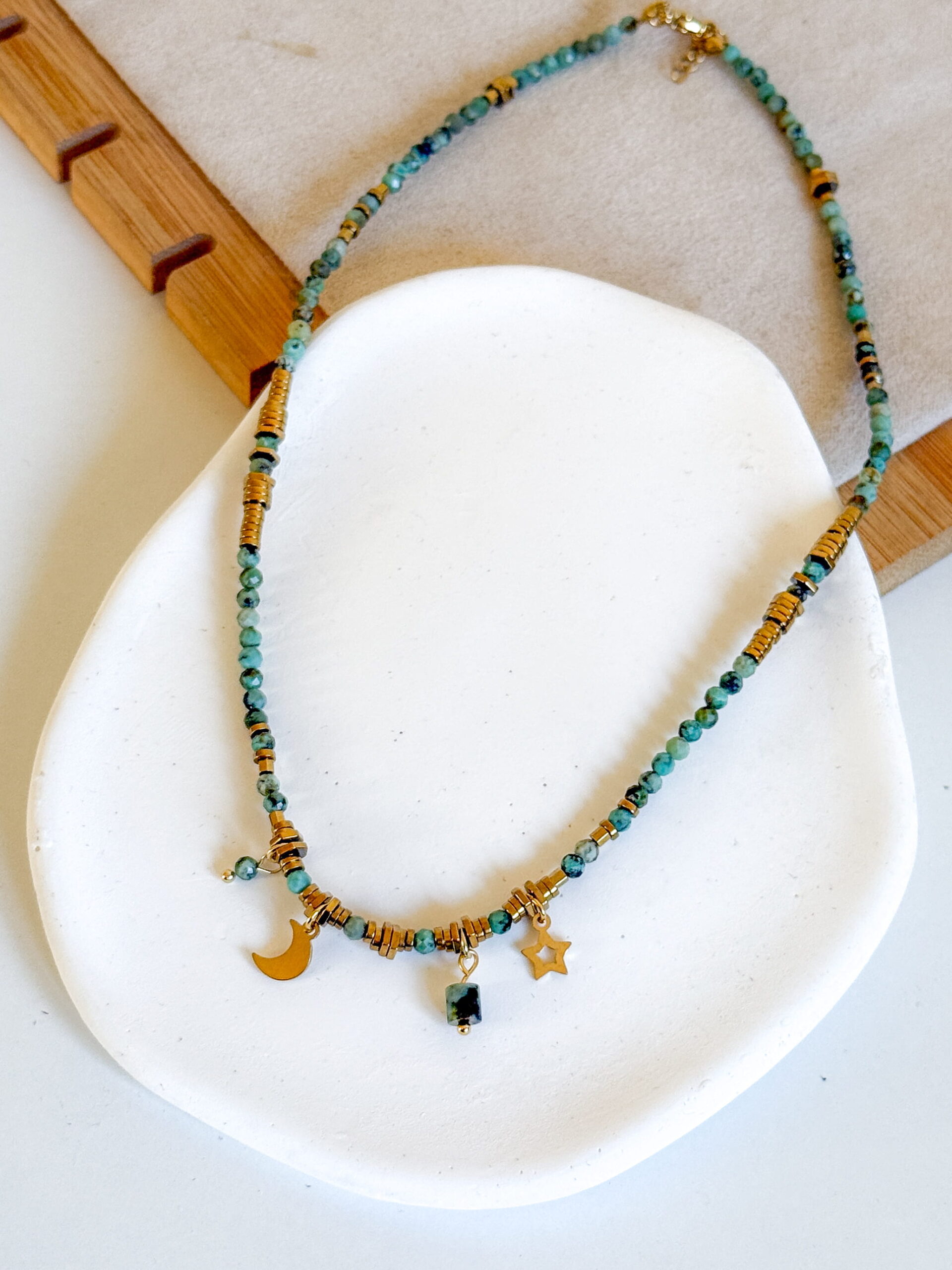 Naszyjnik choker Turkus afrykański - obrazek 2