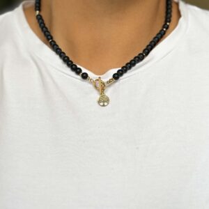 Ręcznie wykonany naszyjnik kamienie onyks drzewo życia