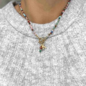 Naszyjnik kamienie w jesiennych kolorach malachit LITERA