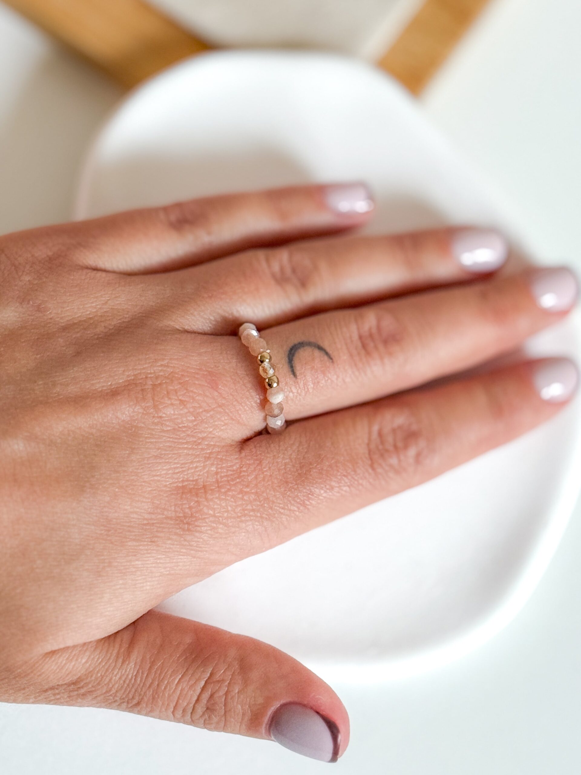 Pierścionek ręcznie wykonany kamienie słoneczne