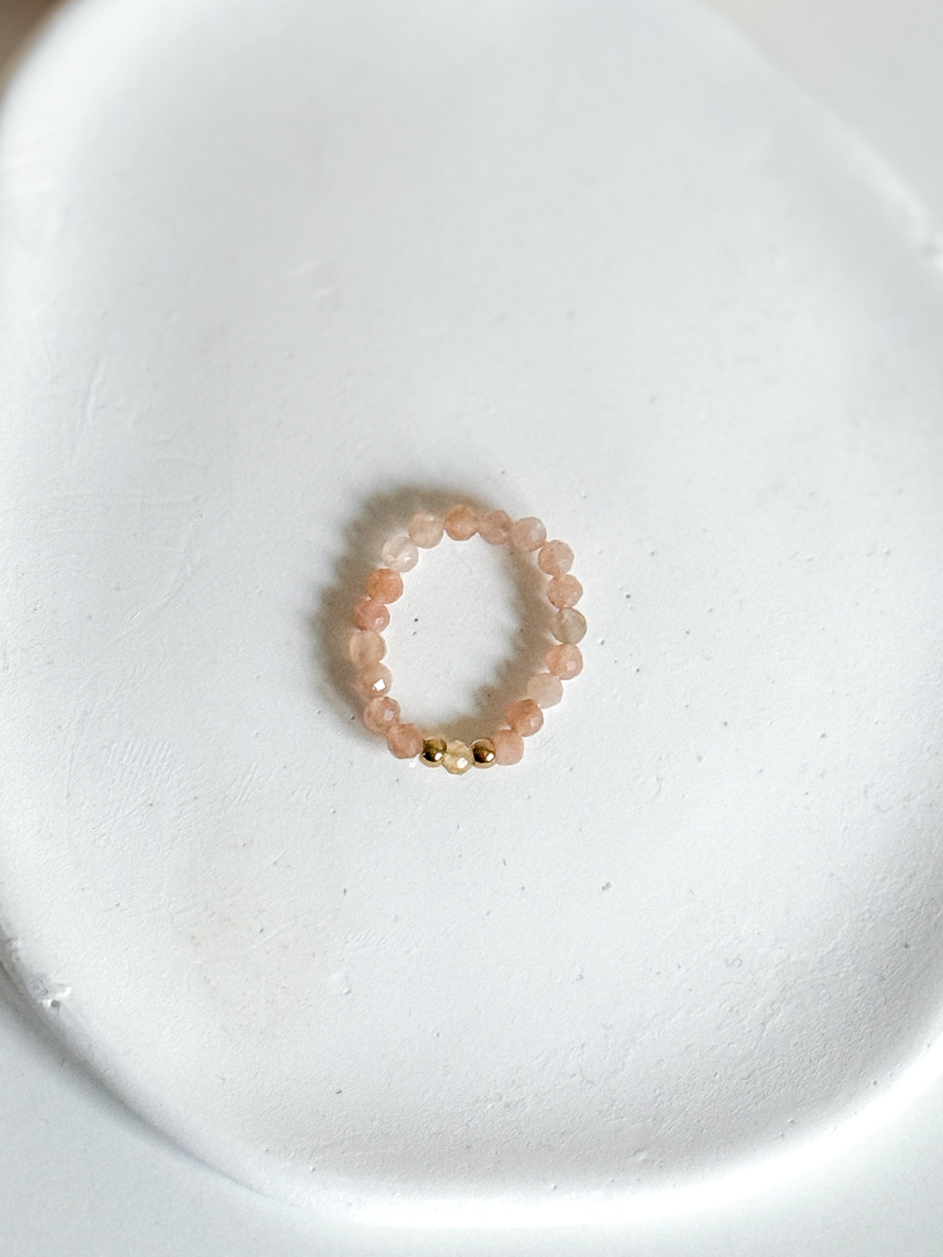 Pierścionek ręcznie wykonany kamienie słoneczne - obrazek 3