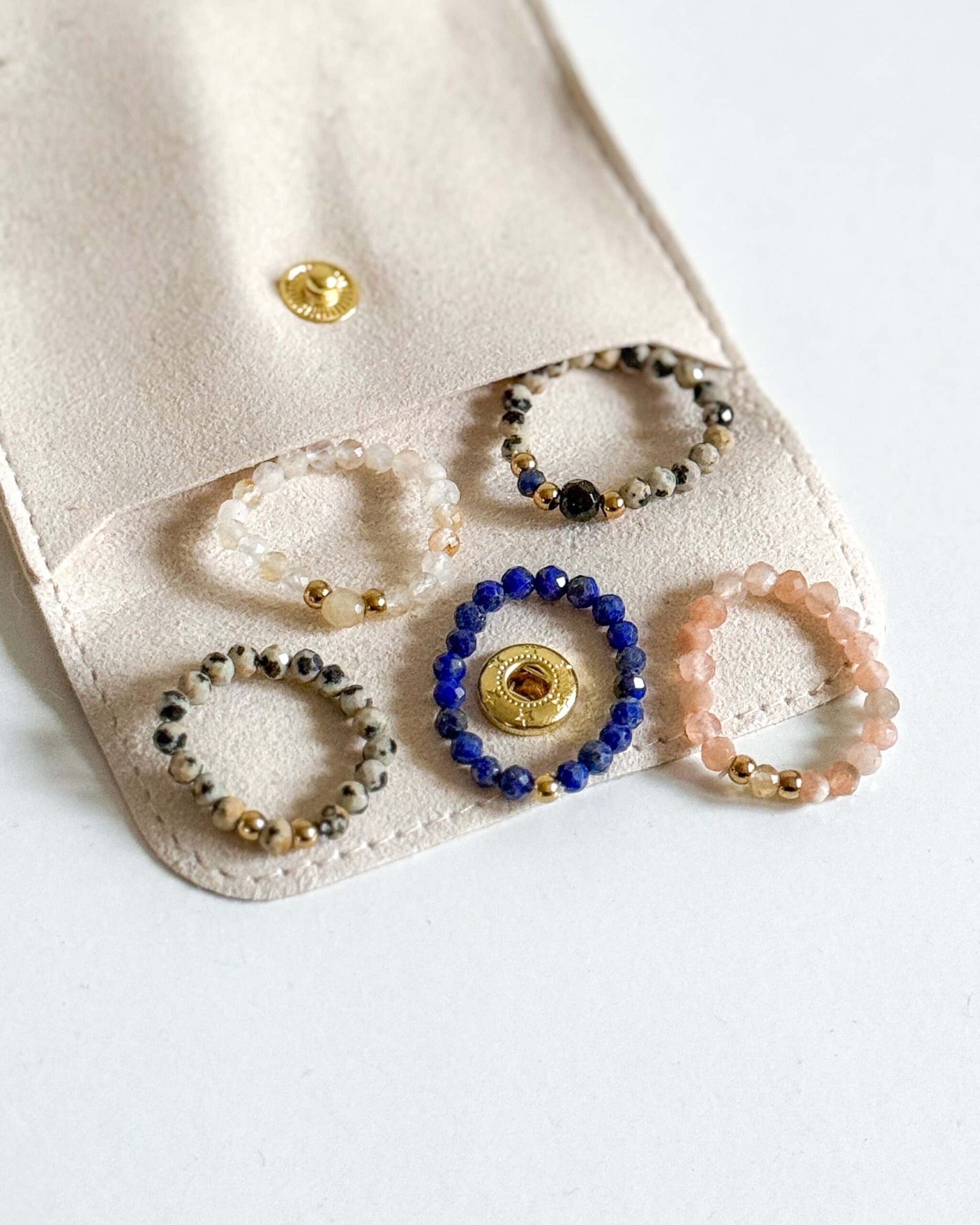 Pierścionek ręcznie wykonany kamienie jaspis dalmatyński turmalin lapis lazuli - obrazek 2