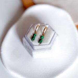 Kolczyki ręcznie wykonane kółka Malachit