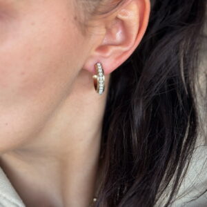 Kolczyki kółka z perłami