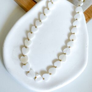 Naszyjnik serca masa perłowa