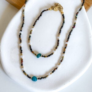 Komplet bransoletka i naszyjnik Jaspis coffee