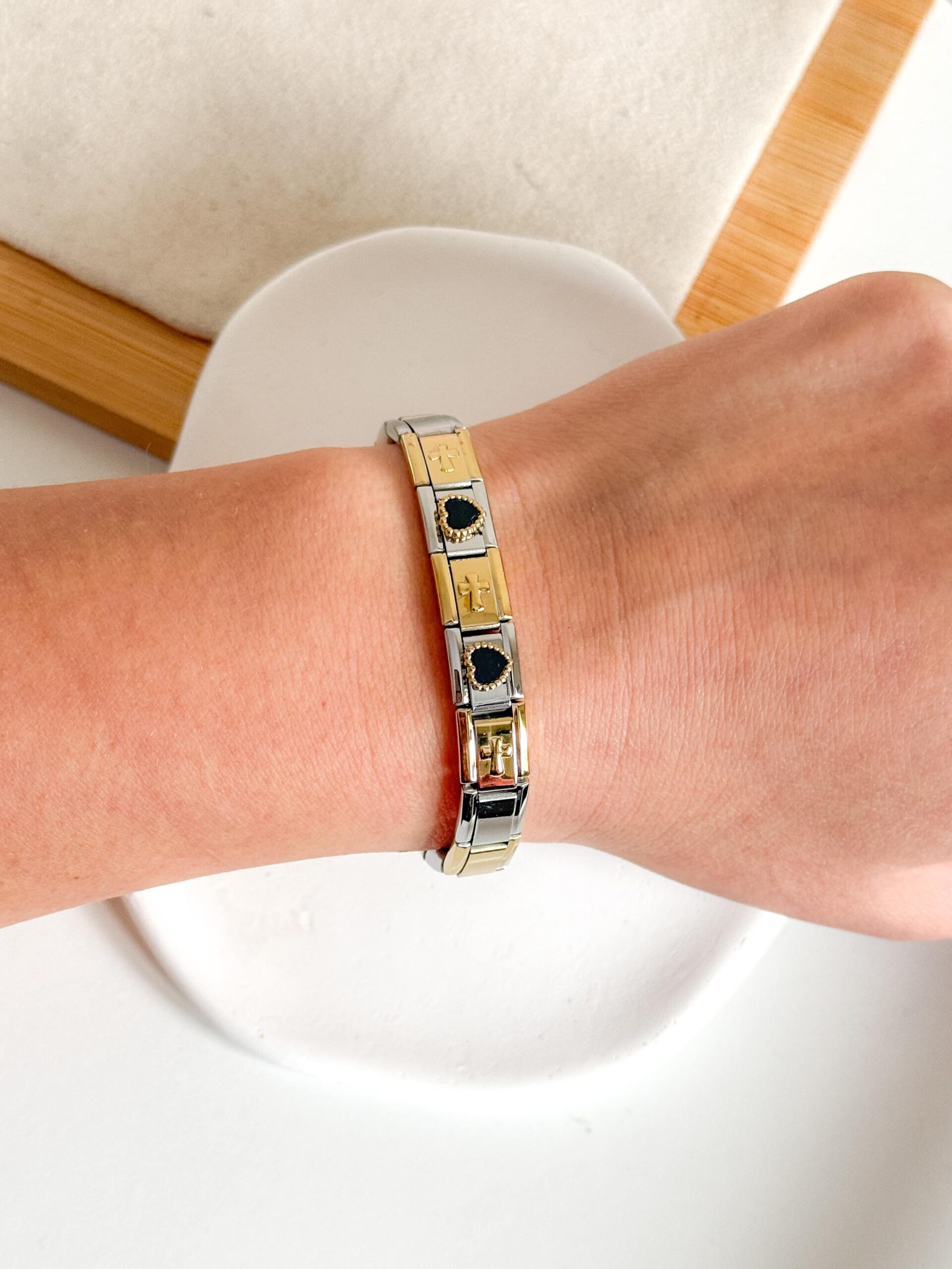 Bransoletka Nomination czarne serca