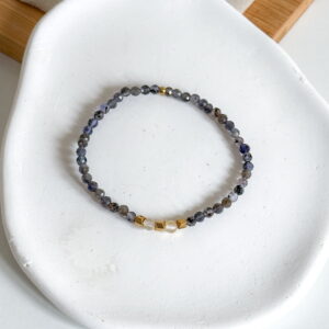 Bransoletka na gumce, ręcznie robiona TANZANIT cytryn