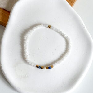 Bransoletka na gumce, ręcznie robiona kamień księżycowy tanzanit cytryn