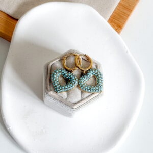 Kolczyki serca błękitne cyrkonie