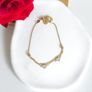 Kolekcja walentynki bransoletka serca masa perłowa