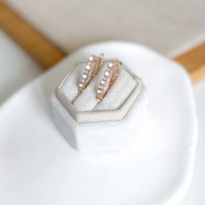 Kolczyki owale białe emaliowane kwadraty