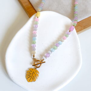 Naszyjnik WIOSNA/LATO kamienie kocie oko pastelowe