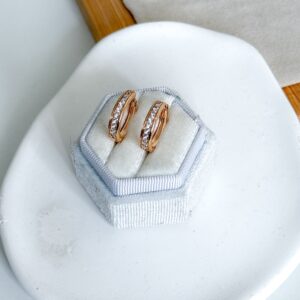 Kolczyki kółka midi klasyczne cyrkonie