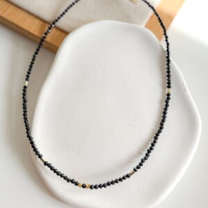 Naszyjnik choker turmalin czarny