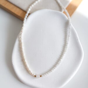 Naszyjnik choker perły hodowlane kamienie księżycowe