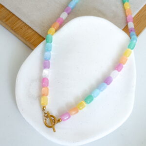 Naszyjnik WIOSNA/LATO pastylki pastelowe kolorowe Tbar