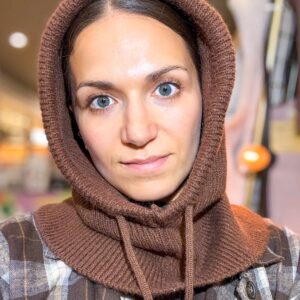 Balaclava wełna brąz